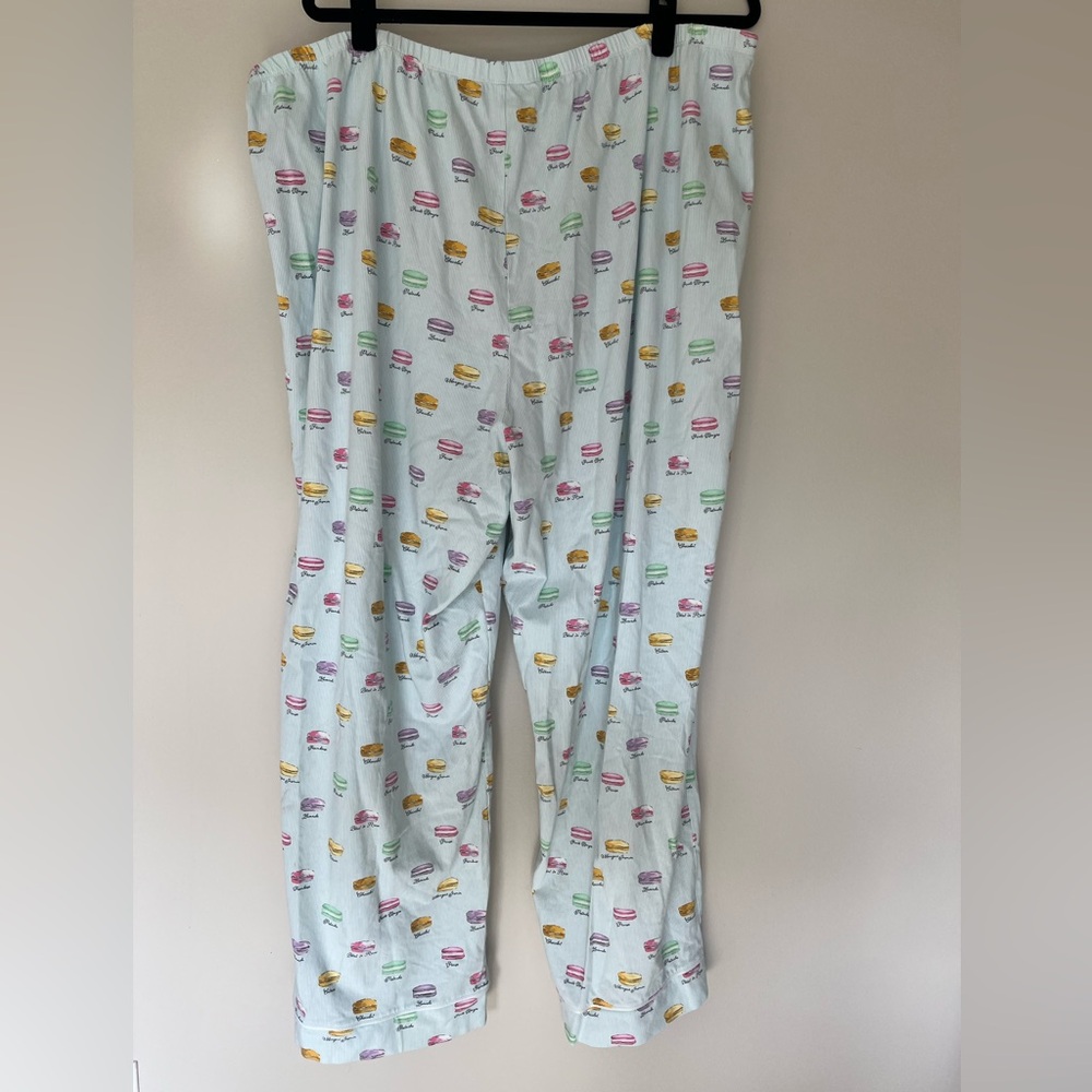 BedHead Pajamas 2X Macaron Print Pajama Set Blue Parisian Macarons PJs - Picture 8 of 9